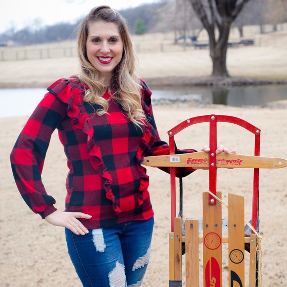 Tops - Buffalo Plaid Ruffle Top